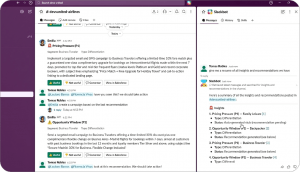 Slack screen displaying recommendations from agent Emilia at Devs United